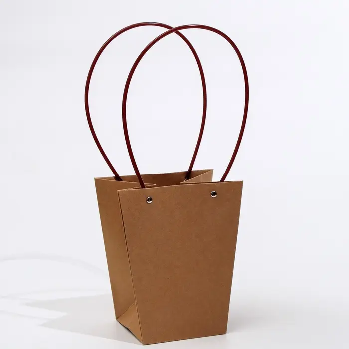 Сумка для цветов крафт влагостойкая, 17&times;17 - 11.5&times;11.5 - 20