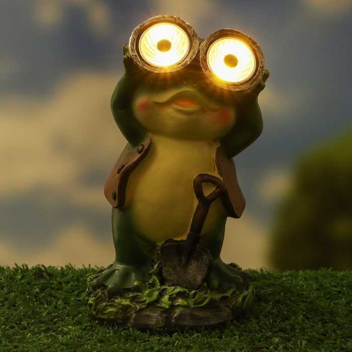 Садовый фонарь  Садовый фонарь "Лягушонок с биноклем" 7х8х15см