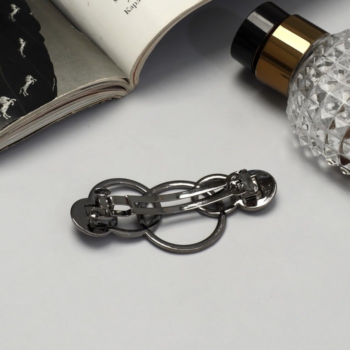 Заколка-автомат для волос «Либерти» круги, 7.5 см, серебро Заколка-автомат для волос «Либерти» круги, 7.5 см, серебро