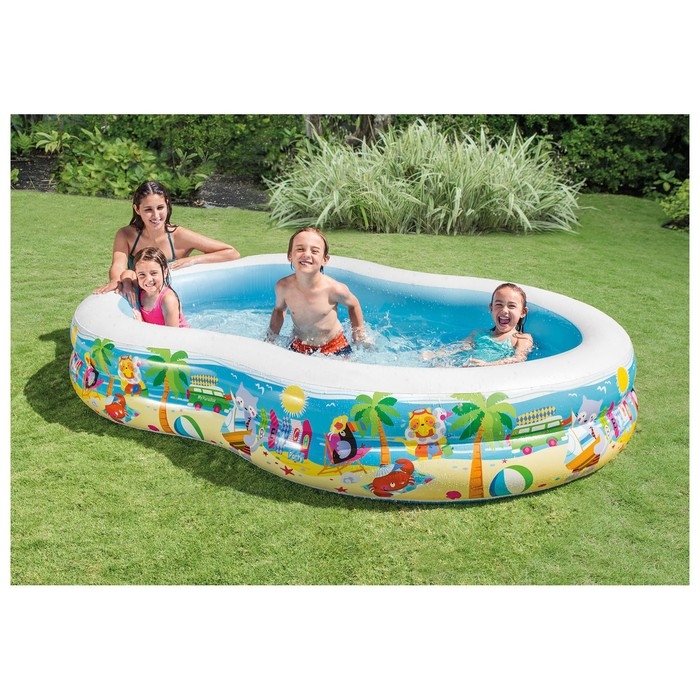 Бассейн надувной «Морской берег», 262 х 160 х 46 см, от 3 лет, 56490NP INTEX Бассейн надувной «Морской берег», 262 х 160 х 46 см, от 3 лет, 56490NP INTEX
