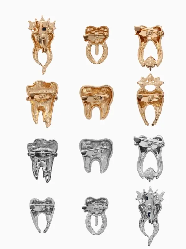 Брошь &laquo;Зуб&raquo;, форма МИКС, МИКС, (неделимая фасовка 12 шт. цена за шт.)