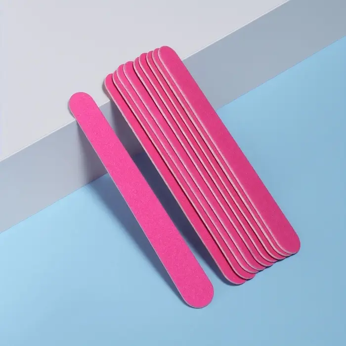 Набор пилок для ногтей на деревянной основе, форма прямая, 200/200 грит, 10 см, 10 шт., МИКС