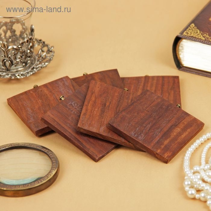 Подставка под горячее  Подставка под горячее "Домик" дерево (набор 6 штук) 8,5х10х10 см