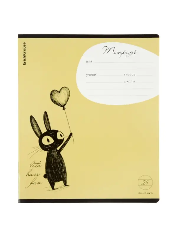 Тетрадь 24 листа в линейку ErichKrause Funny Bunny, МИКС