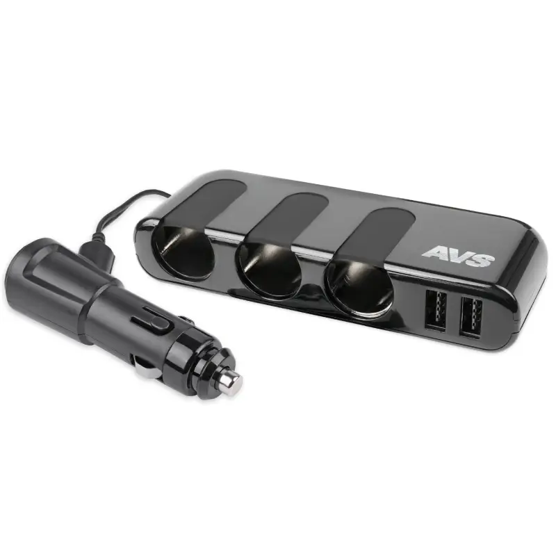 Разветвитель прикуривателя AVS 12/24 (на 3 выхода+2 USB) CS319U