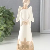 Сувенир керамика "Девушка-ангел с резным платье" 5,5х5,2х16,4 см