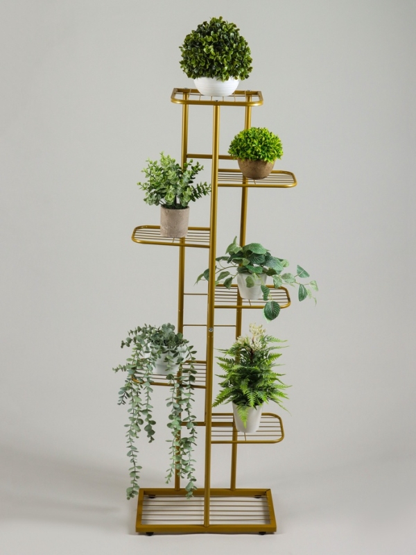 Подставка для цветов Greengo, 7 полок, 43 × 22 × 126 см, напольная, металл, цвет золотой Подставка для цветов Greengo, 7 полок, 43 × 22 × 126 см, напольная, металл, цвет золотой