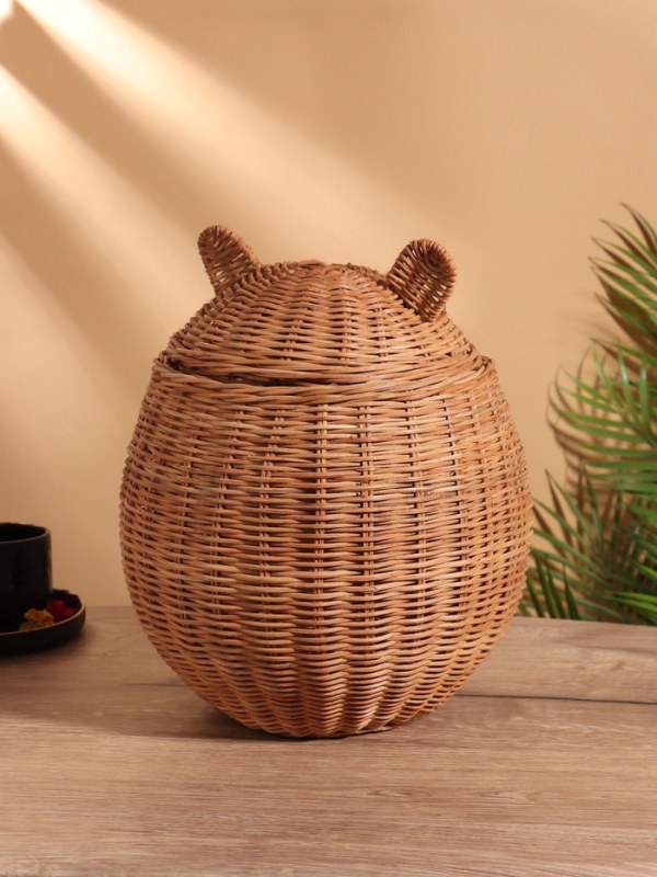 Корзина с крышкой, 25х25х34 см, ротанг