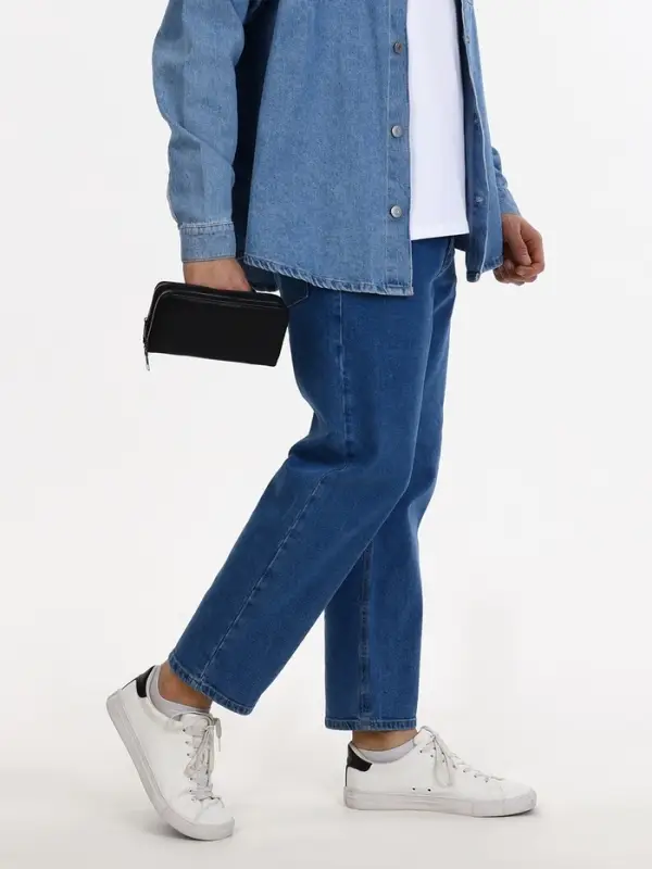 Сумка мужская на плечо TEXTURA, портмоне - клатч, чёрная