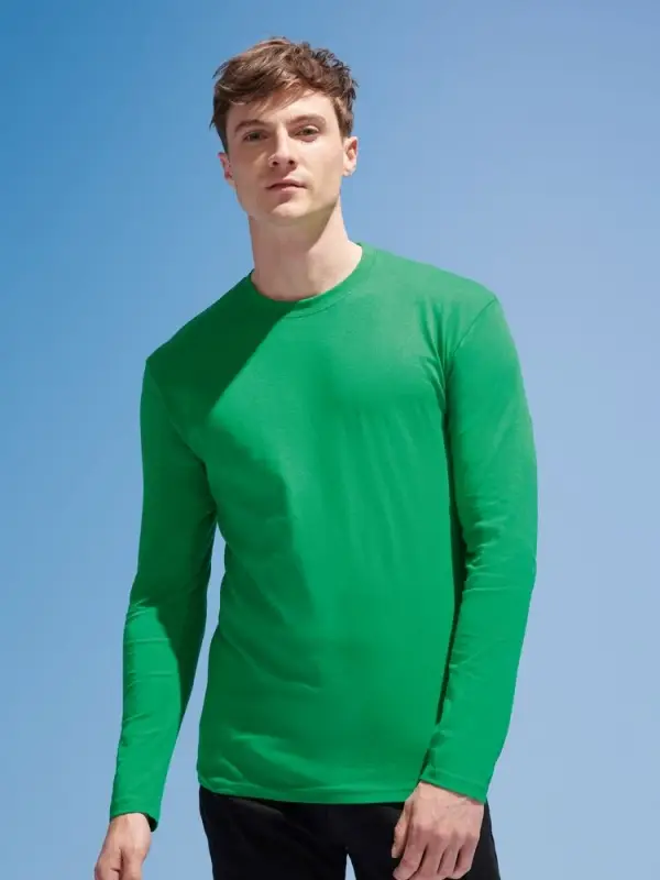 Футболка мужская с длинным рукавом Monarch 150, ярко-зеленая, размер S