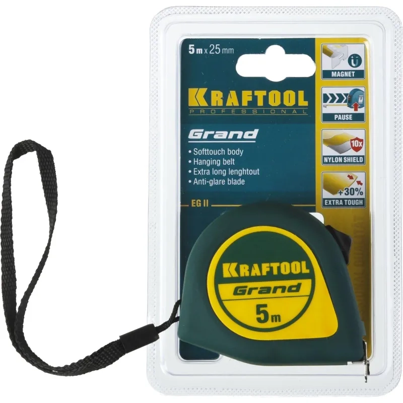 Рулетка KRAFTOOL  Grand, 5 м х 25 мм (34022-05-25)