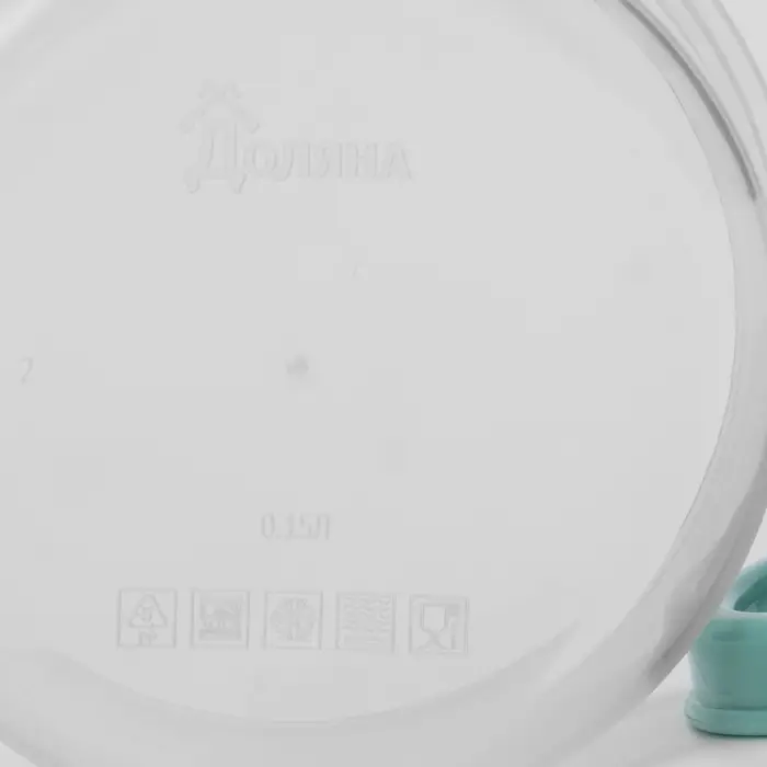 Контейнер круглый Доляна, пищевой, 150 мл, прозрачный, крышка бирюзовая Контейнер круглый Доляна, пищевой, 150 мл, прозрачный, крышка бирюзовая