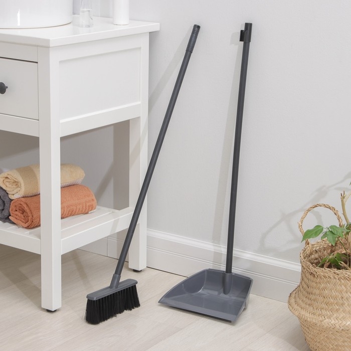 Щётка для пола с совком Etna, цвет серый Щётка для пола с совком Etna, цвет серый