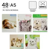 Тетрадь 48 листов в клетку, Calligrata &laquo;Котята&raquo;, МИКС