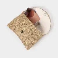 Сумка клатч плетёная из сиграсса, 26&times;16&times;3 см, бежевая