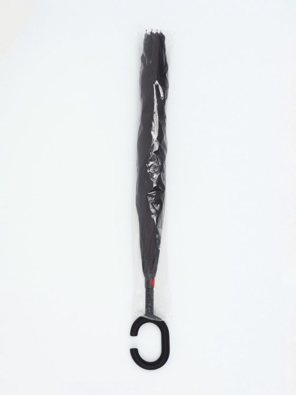 Зонт - наоборот &laquo;Однотон&raquo;, механический, 8 спиц, R = 53/61 см, цвет чёрный