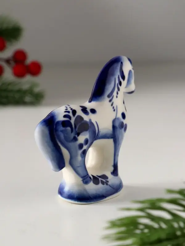 Сувенир Лошадь стоящая, 7х7см, гжель Сувенир Лошадь стоящая, 7х7см, гжель