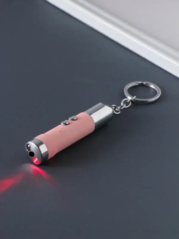 Фонарик-лазер брелок для ключей на кольце "Пастель" USB 4 режима МИКС 1,7х1,7х8 см