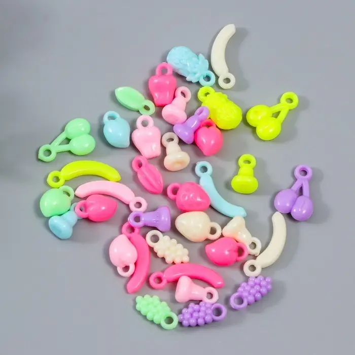 Декор для творчества пластик  Декор для творчества пластик "Фрукты. Пастельные тона" пастель 15 гр 1,8 см