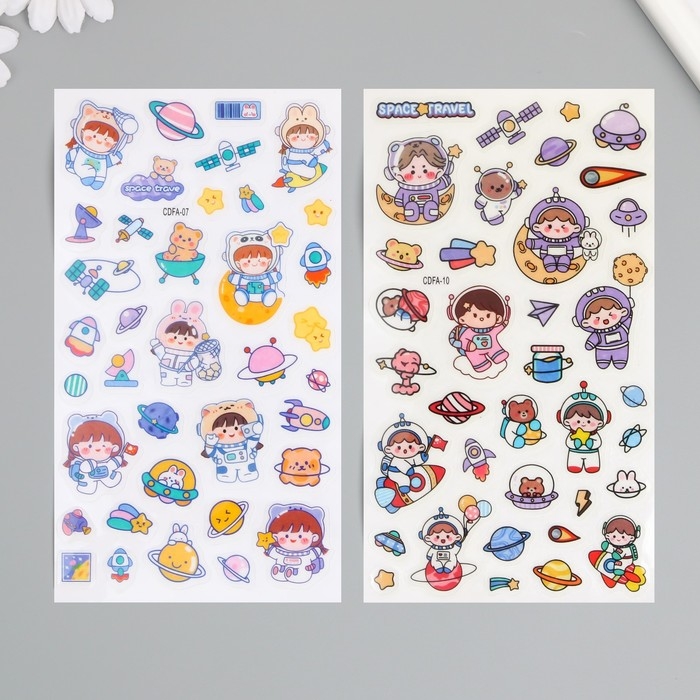 Наклейка пластик Наклейка пластик "Малыши в космосе" МИКС 10х21,5 см