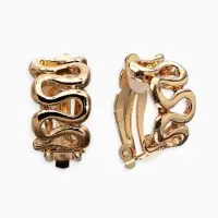 Серьги клипсы для ушей QF &laquo;Змейка&raquo;, цвет золото