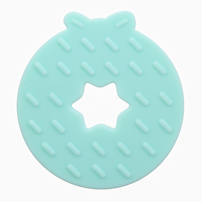 Прорезыватель силиконовый для зубов Крошка Я «Пончик», бирюзовый