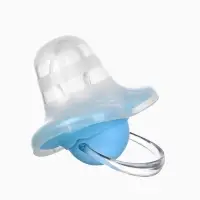 Соска-пустышка ортодонтическая, силикон, от 6 мес., с колпачком, голубая, МИКС