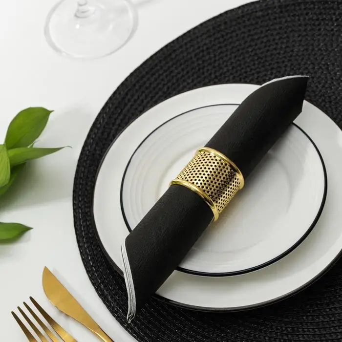 Кольцо для салфетки «Лист», 4×3,5 см, цвет золотой