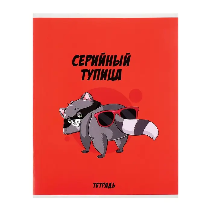 Тетради 5 штук, 48 листов в клетку Calligrata &laquo;Дерзкий енот&raquo;, обложка мелованный картон, блок офсет
