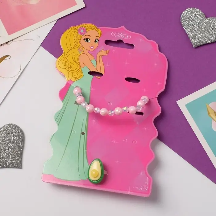 Набор детский «Выбражулька» 2 предмета: кольцо, браслет, авокадо, цветной Набор детский «Выбражулька» 2 предмета: кольцо, браслет, авокадо, цветной