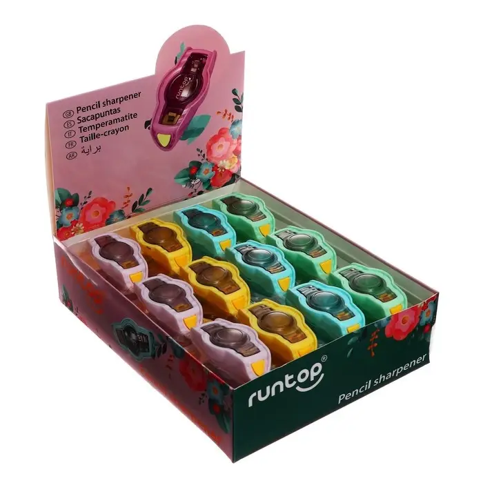 Точилка &laquo;Наручные часы&raquo;, с контейнером, открывается кнопкой, МИКС