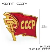 Значок &laquo;СССР&raquo;, 2.5&times;3 см, красный в золоте