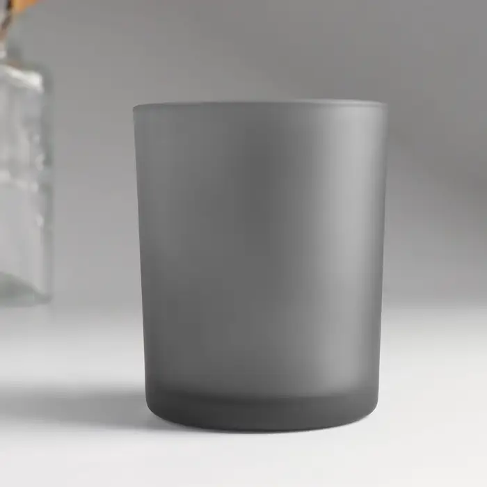 Стакан для свечей стеклянный Pure nature 220 мл серый, матовый, 7&times;7&times;8.4 см