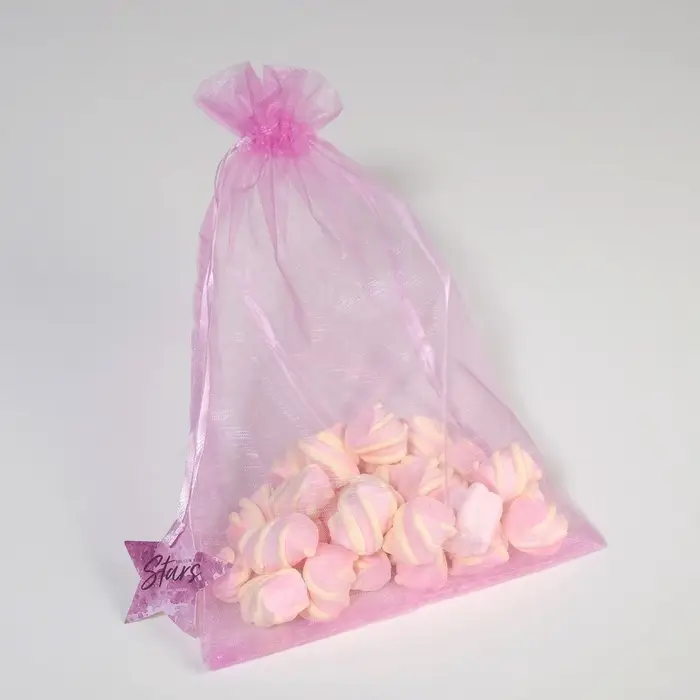 Мешочек подарочный органза фиолетовый «Звезды», с шильдиком, 20 х 30 см +/- 1.5 см Мешочек подарочный органза фиолетовый «Звезды», с шильдиком, 20 х 30 см +/- 1.5 см