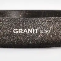 Сковорода KUKMARA Granit Ultra original, d=22 см, пластиковая ручка, антипригарное покрытие, литой алюминий, коричневая