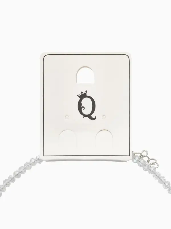 Чокер из бисера «Хрусталь», цветной в серебре, 37 см + 5 см доп, цепочка