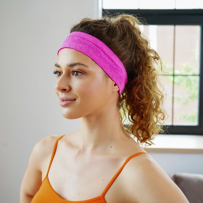 Повязка на голову ONLYTOP, цвет розовый Повязка на голову ONLYTOP, цвет розовый