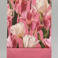 Пакет подарочный ламинированный &laquo;Тюльпаны&raquo;, 22.3&times;9&times;35 см