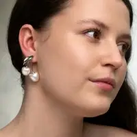 Серьги жемчуг &laquo;Вишня&raquo;, белые в серебре