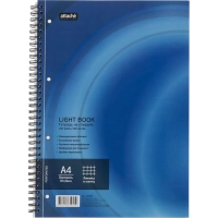 Бизнес-тетрадь 100л,кл,А4,LightBook,спираль,обл.синий,блок белый 70г/м