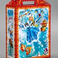 Подарочная новогодняя коробка &laquo;Олимпиада&raquo;, для сладких подарков, 16.8&times;7&times;25 см