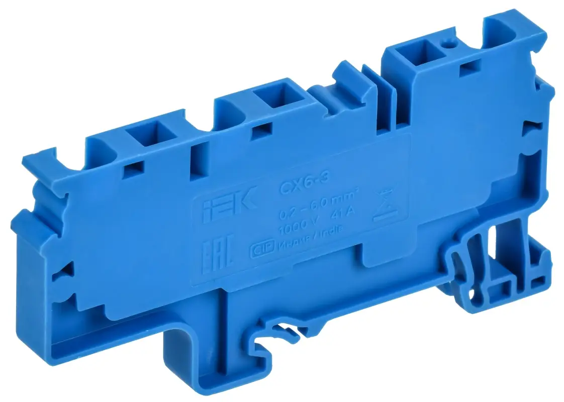 ARMAFIX Клемма пружинная CX6-3 BU 6мм2 трехконтактная синяя IEK