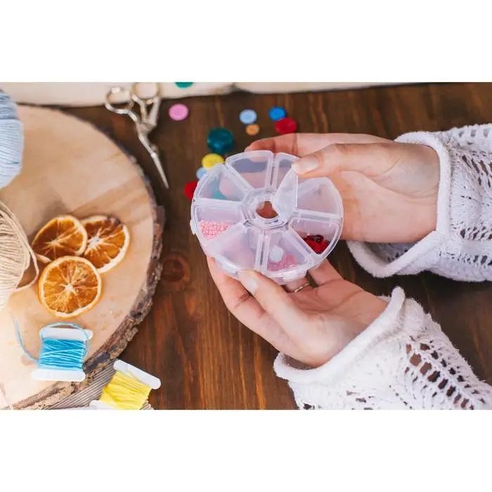 Органайзер для хранения мелочей, 8 ячеек, d=10.5×3 см, прозрачный Органайзер для хранения мелочей, 8 ячеек, d=10.5×3 см, прозрачный