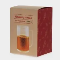 Пивная кружка, 380 мл, охлаждающая, пластик, прозрачная