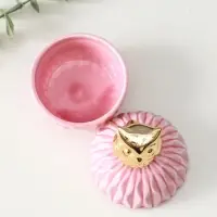 Шкатулка керамика "Золотая бабочка" розовая 8х8х9 см Шкатулка керамика "Золотая бабочка" розовая 8х8х9 см