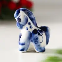 Сувенир Лошадка Кроха, 4х4х2,5 см, гжель