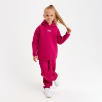 Костюм детский (худи, брюки) MINAKU: Basic Line KIDS, oversize, цвет фуксия, рост 122