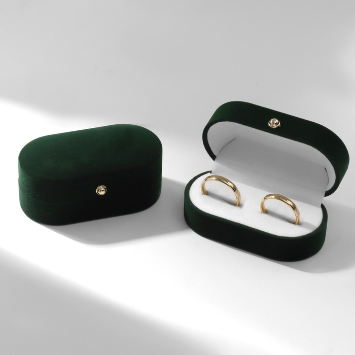 Футляр бархатный под серьги/ кольца/запонки , «Овал вытянутый» 7,5×4, цвет зелёный, вставка белая Футляр бархатный под серьги/ кольца/запонки , «Овал вытянутый» 7,5×4, цвет зелёный, вставка белая