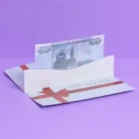 Конверт подарочный с внутренним карманом «Бант», 20 × 9,5 см