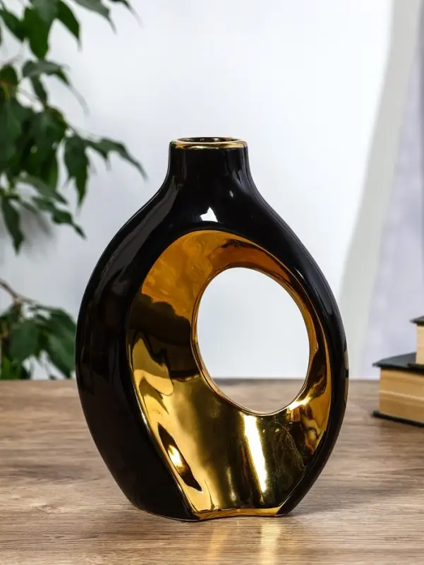 Ваза керамика настольная Ваза керамика настольная "Лари" (набор 2 шт) 22х20 d-4 см, чёрный